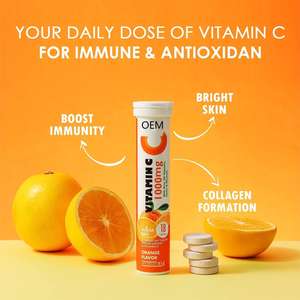 Vitamin C dengan Lebih dari 20 <span class=keywords><strong>Herbal</strong></span> dan Mineral, Tablet Effervescent untuk Mendukung Imunitas, Suplemen Kesehatan Vitamin C 1000mg, Kemasan Kering yang Dapat Disesuaikan - Product Image 2