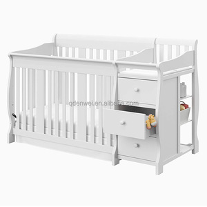 4-in-1 Modern <strong>Sleigh</strong> Style Baby <strong>Bed</strong> Convert to Toddler <strong>Bed</strong> Sofa <strong>Bed</strong> Writing Desk Convertible Adult <strong>Bed</strong> Bedroom Use - Product Image 3