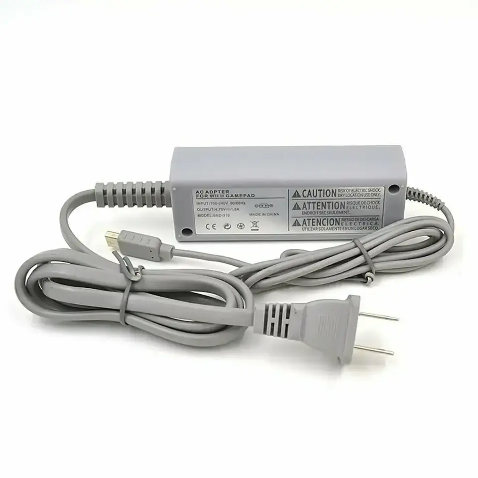 Cargador de control remoto de alta calidad para Nintendo Wii U Consola de juegos Cable de juegos Enchufe Fuente de alimentación Adaptador de CA