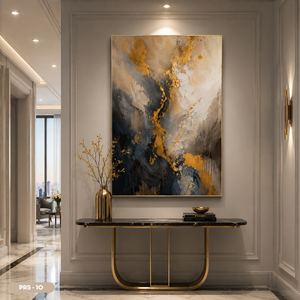 Modern Abstract Golden Fish Foil Mirror <b>Painting</b> Luxury High Gloss Wall Art <b>Framed</b> Canvas Poster <b>For</b> Villa Decor Model PR5-10 - Product Image 5
