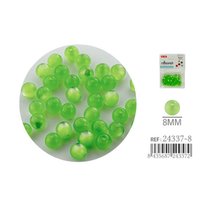 Perline Occhio di Gatto Verdi ILAN da 8mm per Creazione di Gioielli - Product Image 2