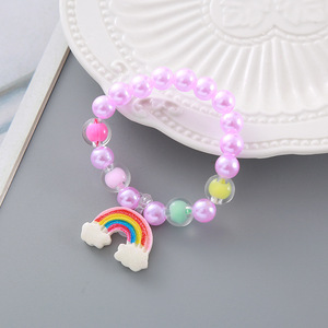 Mermaid braccialetto di perle bambini simpatico pony colore cartone animato corona arcobaleno <span class=keywords><strong>gioielli</strong></span> a mano <span class=keywords><strong>bambina</strong></span> - Product Image 6