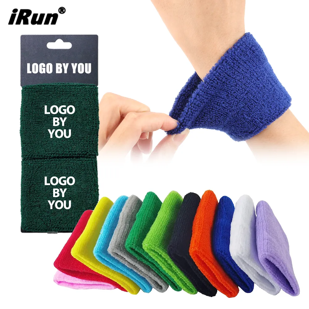 IRun Custom Bordado Mão Banda Suor Suporte De Pulso Brace Wraps Guardas Esporte Sweatband Fitness Pulseiras