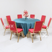 Meubles de chambre à coucher d'hôtel 5 étoiles empilables chaises de banquet de restaurant modernes en velours rouge en métal doré pour événements de fabrication d'usine