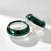 Pots cosmétiques vides Spot 50g, corps de pot transparent avec couvercle à vis électroplaqué vert, pots de rangement pour safran