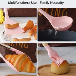 Utensílios De Cozinha De <span class=keywords><strong>Silicone</strong></span> 19 PCS Conjunto com Cabo De Madeira Acessórios De Cozinha Incluindo Suporte para Ferramenta e Utensílios De Cozinha - Product Image 3