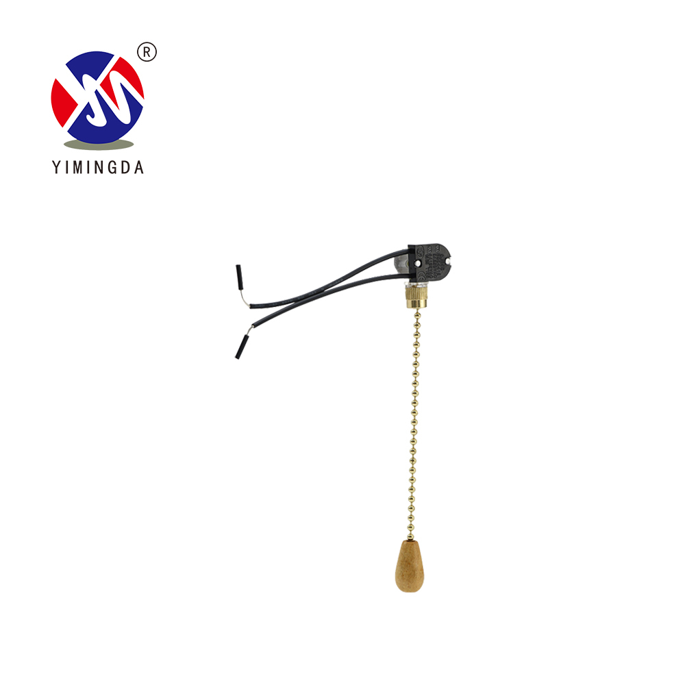 Wholesale YMD SJ24B Gold Chrome Bead Chain Ceiling Fan Zipper Switch Plastic Table Lamp Floor Lamp Chandelier Spot 6A
