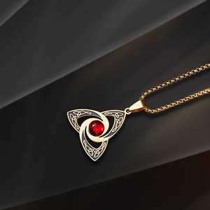 Collier Hip-hop tendance avec pendentif <span class=keywords><strong>croix</strong></span> flamme en diamant, en titane, simple, unisexe, rétro, pour couple, avec chaîne en bambou - Product Image 3