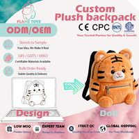 Sac à dos en peluche personnalisé en gros avec jouet amovible, idéal pour les souvenirs de zoo, service OEM/ODM