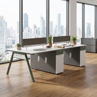 Poste de travail de bureau individuel moderne en bois avec cloison de séparation pour employé, ensemble de mobilier de luxe avec table blanche, vente en gros