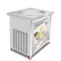 Machine à glace frite commerciale automatique haute capacité, simple/double plateau, en acier inoxydable, pour la fabrication de rouleaux de glace thaïlandaise, idéale pour les entreprises