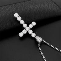 Haute qualité Hip Hop rappeur bijoux fins en argent Sterling 925 entièrement glacé VVS Moissanite croix pendentif à breloque pour hommes