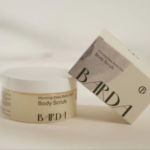 Tarro de Lujo para Exfoliante Corporal con Tapa Blanca, Diseño de Etiqueta con Sello de Papel de Aluminio, Caja de Regalo y Embalaje de Celofán para Venta al por Mayor - Product Image 1