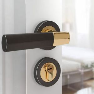 Palanca DE SEGURIDAD DE LUJO moderna de lujo, juegos de cerraduras para puertas, perillas doradas, plateadas, Zinc, gris, negro, manija de mortaja, accesorios de ventana para - Product Image 3