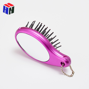 Wholesale High Quality Custom Unique Plastic Pocket <strong>Self</strong> <strong>Cleaning</strong> Salon-Style Detangle Home Use <strong>Hair</strong> Comb <strong>Brush</strong> with Mirror - Product Image 5