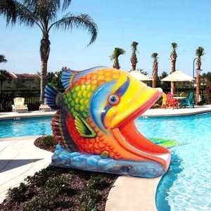 Sculpture d'animal marin de grande taille, modèle décoratif, sculpture de poisson en fibre de verre grandeur nature, océan - Product Image 6