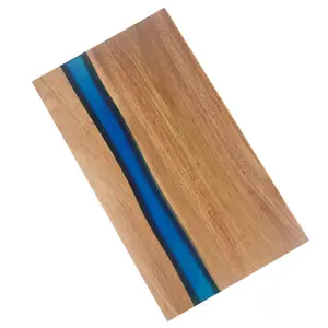 Customized Shape Wooden Cutting Board Epoxy Resin River Acacia Wood Cheese Serving Board