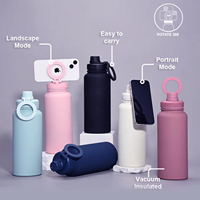Thermos à double paroi en acier inoxydable avec logo personnalisé, 18 oz et 32 oz, isolé, avec poignée magnétique MagSafe, impression sérigraphique