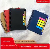 Carnet à spirale portable, bloc-notes à feuilles mobiles, planificateur combiné, notes adhésives, cadeau, mémo détachable pratique