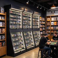 Vitrine de présentation de cartes à collectionner réglable avec éclairage LED, nouvelle collection Fanghua Wholesale