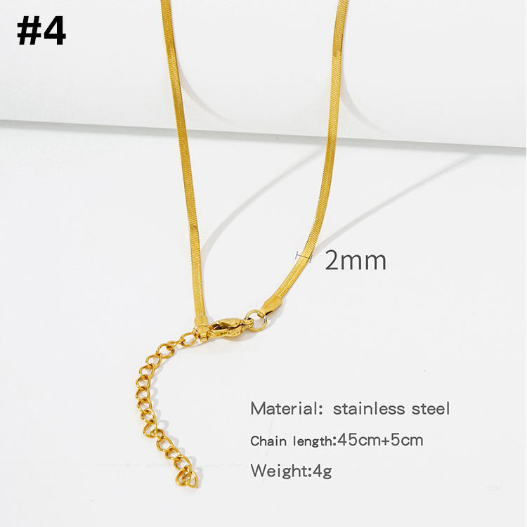 4.Chaîne serpent plate-2mm-or