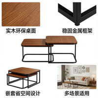 Table basse carrée moderne et portable, ensemble de deux pièces, multifonctionnelle, empilable, meubles de salon, écologiques, durables