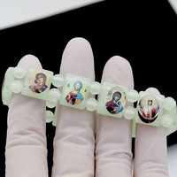 Bracelet extensible catholique pas cher, bijoux personnalisés, perles en plastique, autocollant lumineux, Saints, bracelet religieux communautaire, cadeaux