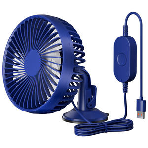 Ventilateur de voiture R-8039 12V 24V double tête USB portable avec ventouse pour camion et voiture - Product Image 1