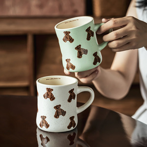 Cute Bear Ceramic Mug, High-value Creative Coffee Breakfast Water <b>Cup</b> Home Desktop Drinking Mug Wholesale - Product Image 1