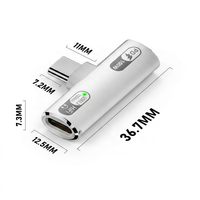 Adaptateur double USB-C femelle vers Type-C mâle en alliage d'aluminium PD100W 2-en-1, convertisseur d'extension de transfert sonore Hi-Fi rapide 10 Gbit/s