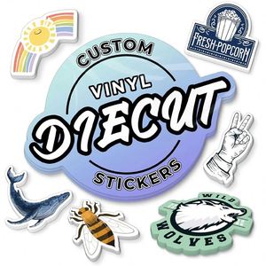 Custom Die Cut <b>Wall</b> <b>Stickers</b> Durable White <b>Vinyl</b> PVC Self-Adhesive UV Waterproof Easy Peel Cartoon Style Custom <b>Sticker</b> - Product Image 4