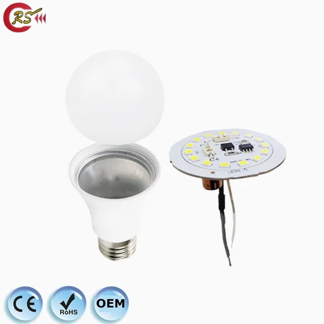 Accesorios para bombilla led, piezas SKD, placa PCB de controlador de carcasa de aluminio y plástico, 3w, 5w, 7w, 9w, 12w, 15w, E27, B22