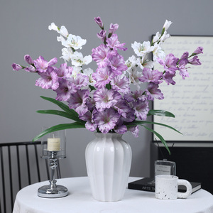 <span class=keywords><strong>Fleur</strong></span> artificielle en plastique de style européen, nouvelle <span class=keywords><strong>épée</strong></span> à double feuille, gladiolus, violet doré, <span class=keywords><strong>d</strong></span>écoration de salle de Thanksgiving, <span class=keywords><strong>d</strong></span>écoration de la maison - Product Image 1