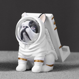 Space Dog Astronaut Resin Figurine Cartoon Home Decoration Artistic Ornament Phone Holder Gift - Product Image 4