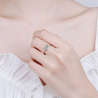 Bague de fiançailles pour femme en argent sterling S925 avec moissanite VVS1 de 0,5 carat, taille ronde en forme de cœur, style romantique, certifiée GRA