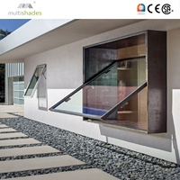 Auvent à persiennes moderne multi-ombres avec moustiquaire intégrée pour cuisine extérieure et ventilation de villa