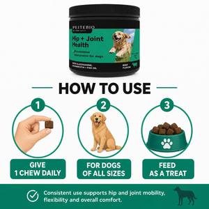OEM ODM Complément alimentaire pour chiens en comprimés à mâcher doux pour le soutien des hanches et des articulations, soin de la mobilité des articulations, pour chiots, chiens adultes et chiens seniors de toutes races, naturel - Product Image 4