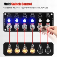 Panneau de commutation à 6 interrupteurs avec fusible et voyant, commande multi-interrupteurs 12V/24V, panneau de commutation étanche pour voiture, camion, bateau, camping-car