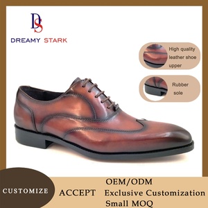 Chaussures en cuir vieilli faites à la main, couleur marron rétro, à lacets, avec une touche d'élégance professionnelle raffinée - Product Image 2
