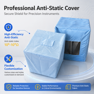 Housse de protection pour rack de stockage ESD en polyester avec fil conducteur, fermeture éclair, taille personnalisée, 10^6-10^9 Ohm, bleue, pour salle blanche, anti-poussière - Product Image 4