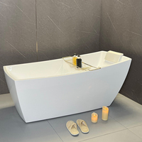 Baignoire autoportante Twowinco au design moderne et élégant, en acrylique blanc, pour une maison minimaliste