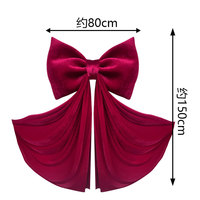 Pita Raksasa Mewah K10 Warna Pink, Grosir Pita Raksasa Warna-warni Buatan Tangan dari Kain, Pita Sutra Beludru Merah untuk Dekorasi Pesta Pernikahan
