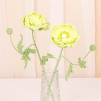 Bouquet de fleurs au crochet élégant fait main, fleurs artificielles tricotées pour la décoration de salon et de bureau, cadeaux romantiques pour elle