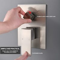 Système de douche moderne en laiton brossé pour villa, avec pommeau de pluie supérieur, jets doux et douchette à main, fixation murale, garantie 5 ans, pour appartement