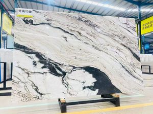 Encimera de cocina de mármol blanco Panda natural de tamaño de corte personalizado y mármol blanco de Isla a juego con losa grande de venas negras - Product Image 3