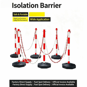 Poteaux de signalisation routière réfléchissants de haute qualité, remplis d'eau, moulés par injection en PP, pour le contrôle des foules et <span class=keywords><strong>la</strong></span> sécurité, rouge et blanc, 85 cm - Product Image 1