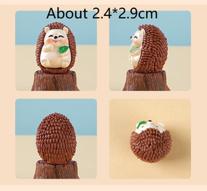 Figuras de resina 3D en miniatura de erizos, juguete sensorial de la naturaleza para bebés, actividad de conteo y clasificación de animales del bosque, decoración a granel para guardería - Product Image 2