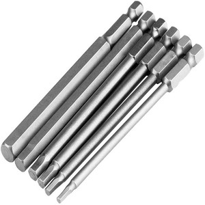 Set Mata Obeng Torx Panjang, Mata Bor Sekrup Kepala Torx Bintang Magnetik S2 Keamanan Shank Hex 1/4 Inci - Product Image 4