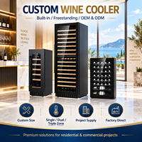 Réfrigérateur à vin personnalisé Minghou en or, armoire de rangement à vin de luxe, armoire à vin de bar moderne avec refroidisseur et éclairage ambiant LED