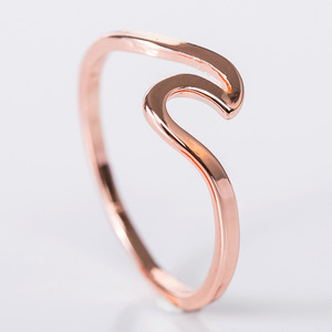 Anello in lega placcato argento con onda semplice, vendita calda su AliExpress e Wish, gioielli all'ingrosso transfrontalieri - Product Image 4